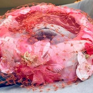 Vintage MCM Dusty Rose Pink Pillbox Hat